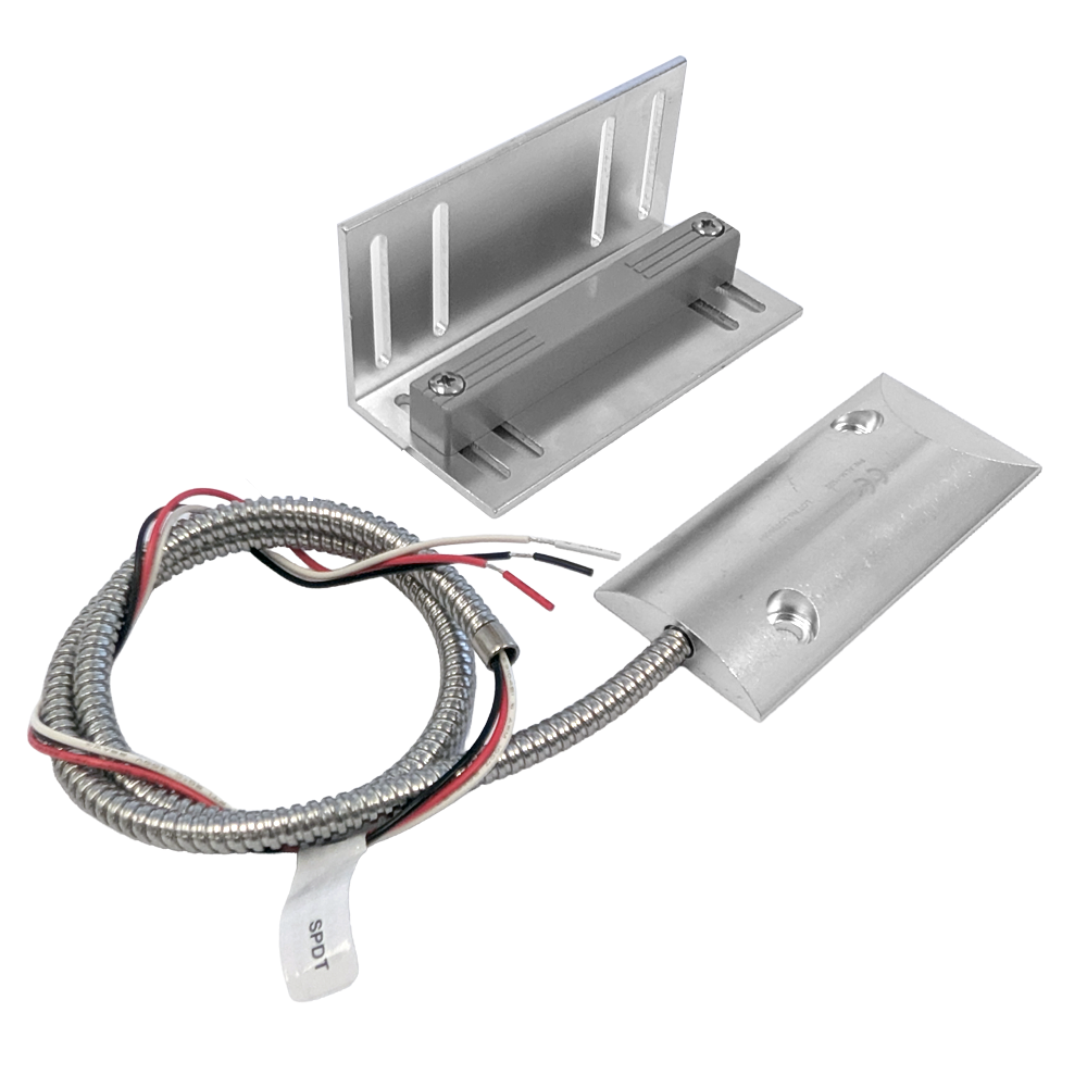 Armored Overhead Magnetic Contact Sensor with L Bracket for Alarm Systems - SPDT