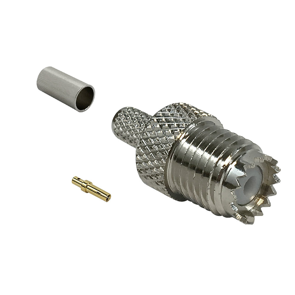 Mini-UHF Female Crimp Connector for RG58 (LMR-195) 50 Ohm