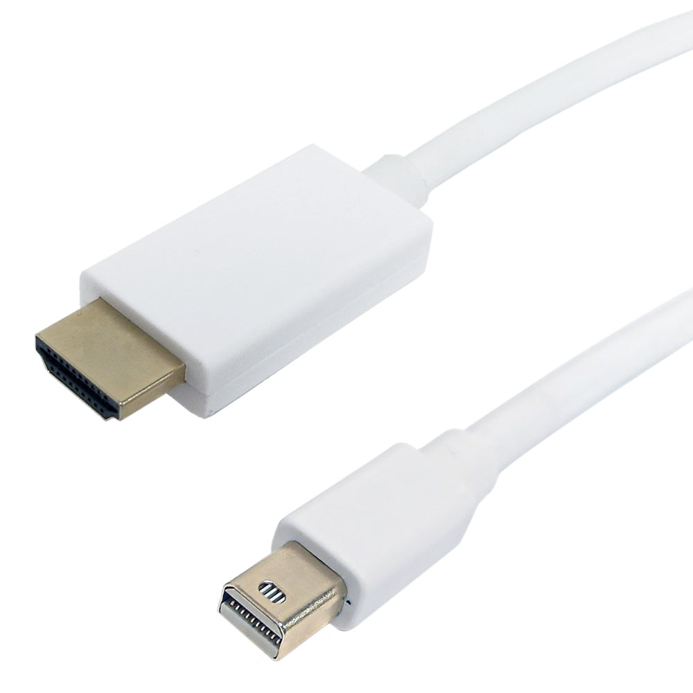 Mini DisplayPort Male to HDMI Male Cable w/ Audio - 4Kx2K 30Hz - 32AWG CL3/FT4
