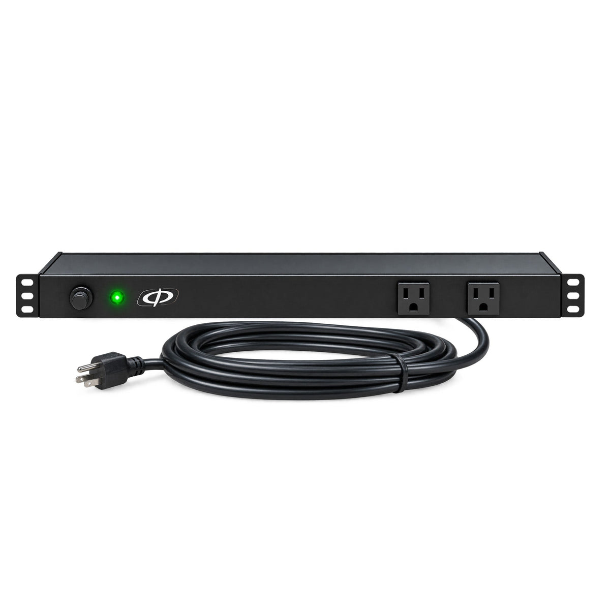 19 Inch Horizontal Rack Mount PDU 12x5-15R Rear 2x5-15R Front With Load Reset & 15ft Cord