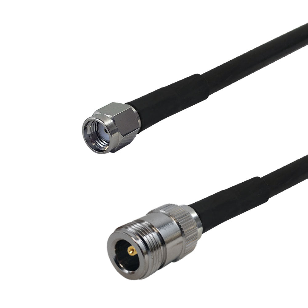 Premium Phantom Cables Times Microwave LMR-240 N-Type Female to SMA-RP (Reverse Polarity) Male Cable