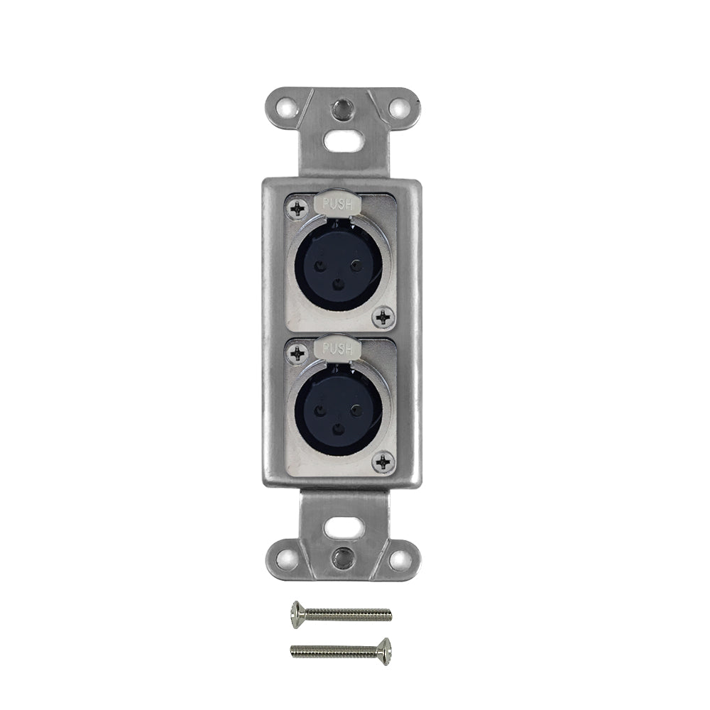 Stainless Steel Decora Strap - 2x XLR Female, Locking