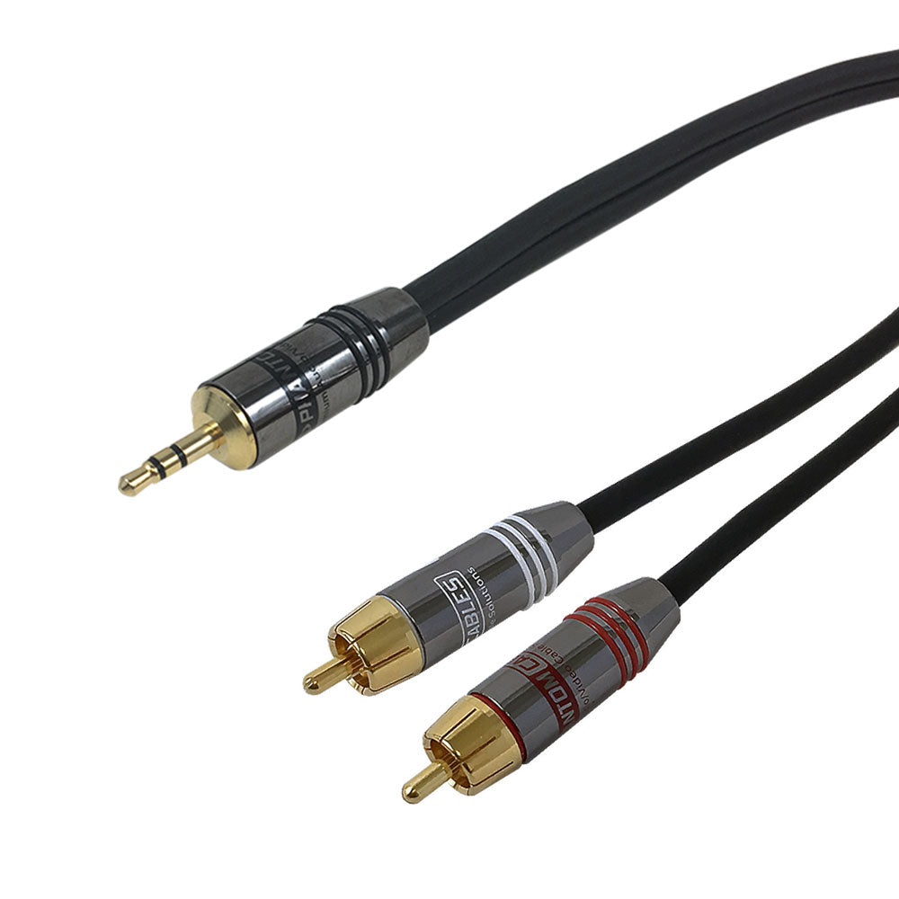Premium Phantom Cables 3.5mm Male to 2x RCA Male Audio Cable
