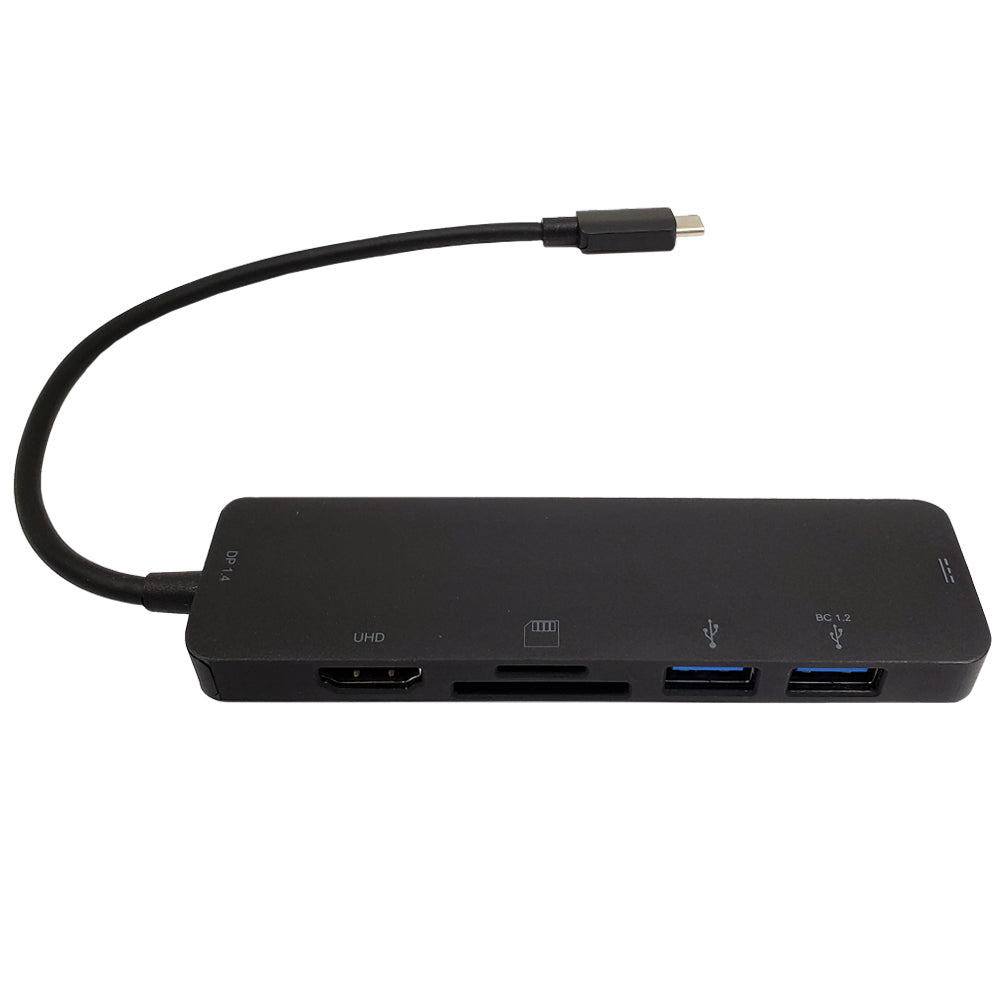 USB 3.1 Type-C to HDMI, 2x USB-A 3.0, USB Type-C, SD/Micro SD - DP 1.4 Alt Mode - Black