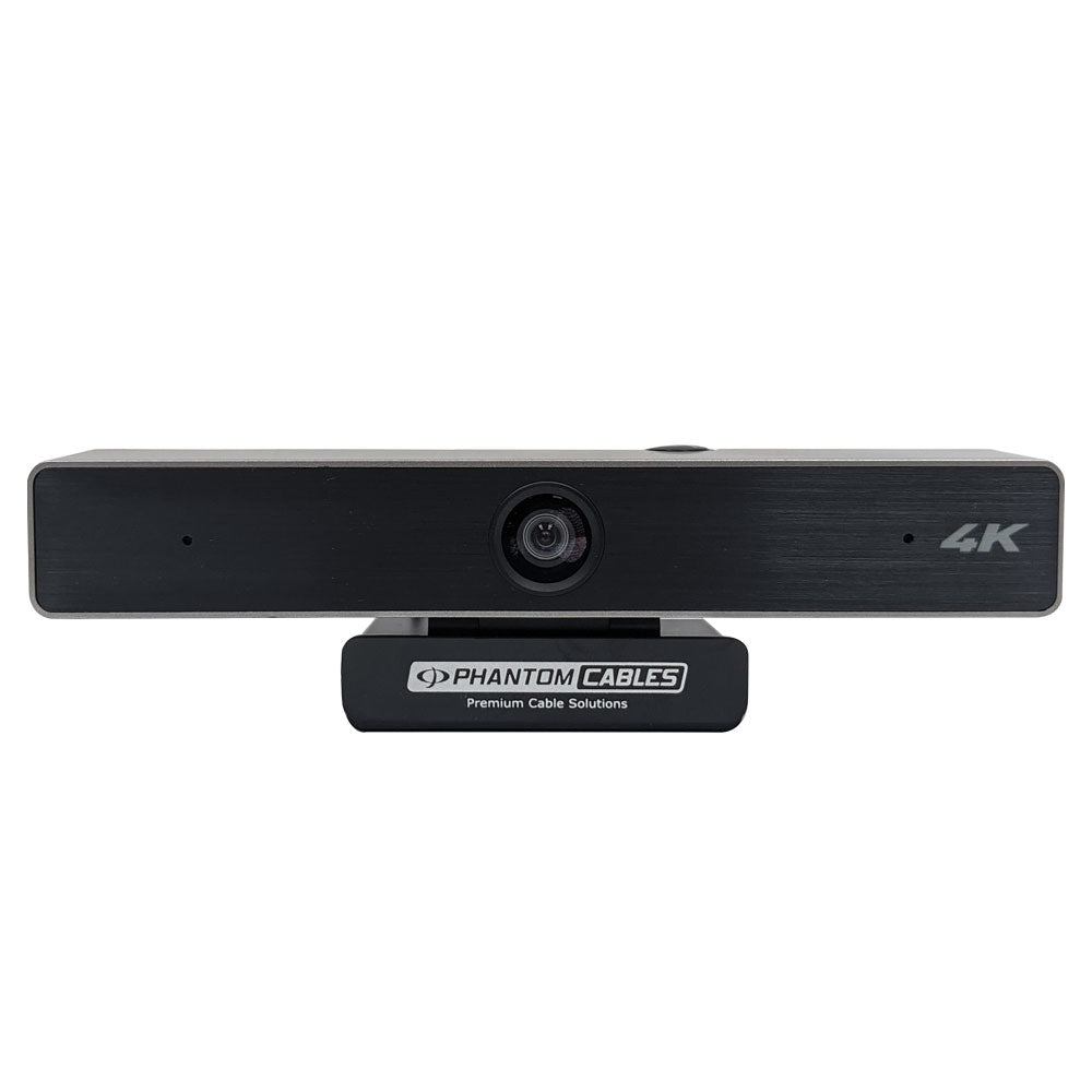 Phantom Cables Webcam 4K 3840x2160 @30fps with Microphone - USB 3.0 6ft Cable - Black