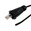 RJ45 Male with IP68 Shroud to Blunt Cat5e Solid UTP Gel Filled Outdoor UV / Direct Burial Pigtail Cable (568x) - Black