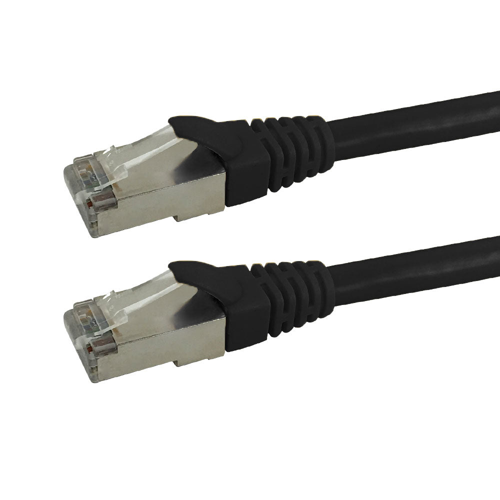 Shielded Custom RJ45 Cat6 550MHz Assembled Patch Cable Black
