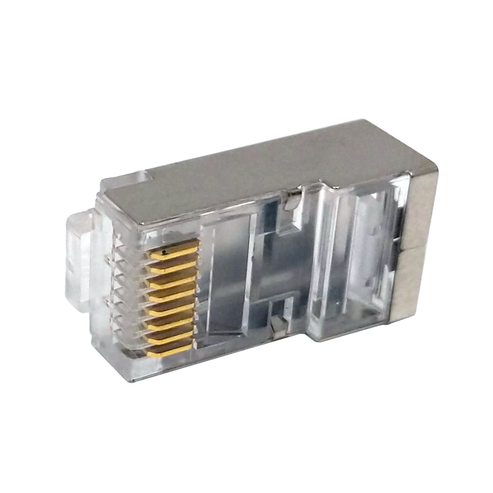 RJ45 Cat6a Shielded Plug with Insert (Solid or Stranded) (8P 8C) - Pack of 50