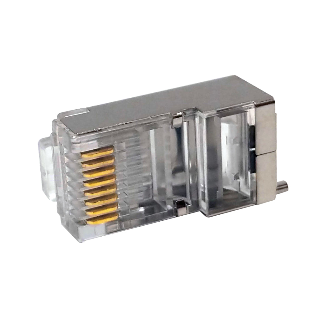 RJ45 Cat5e Plug Shielded with External Crimp for Round Cable (8P 8C) - Pack of 50