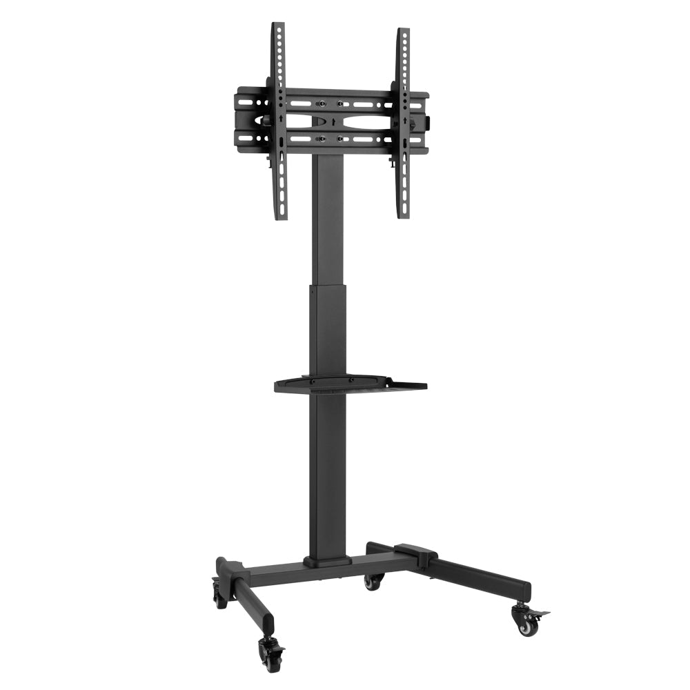 TV Cart with Shelf - Tilt, Adjustable Height - Fits Sizes 32-55 inches, Maximum VESA 400x400