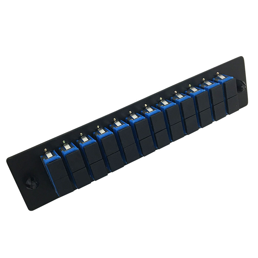 Loaded Adapter Panel with 12 x Duplex SC/UPC Singlemode (Non-LGX) - Black