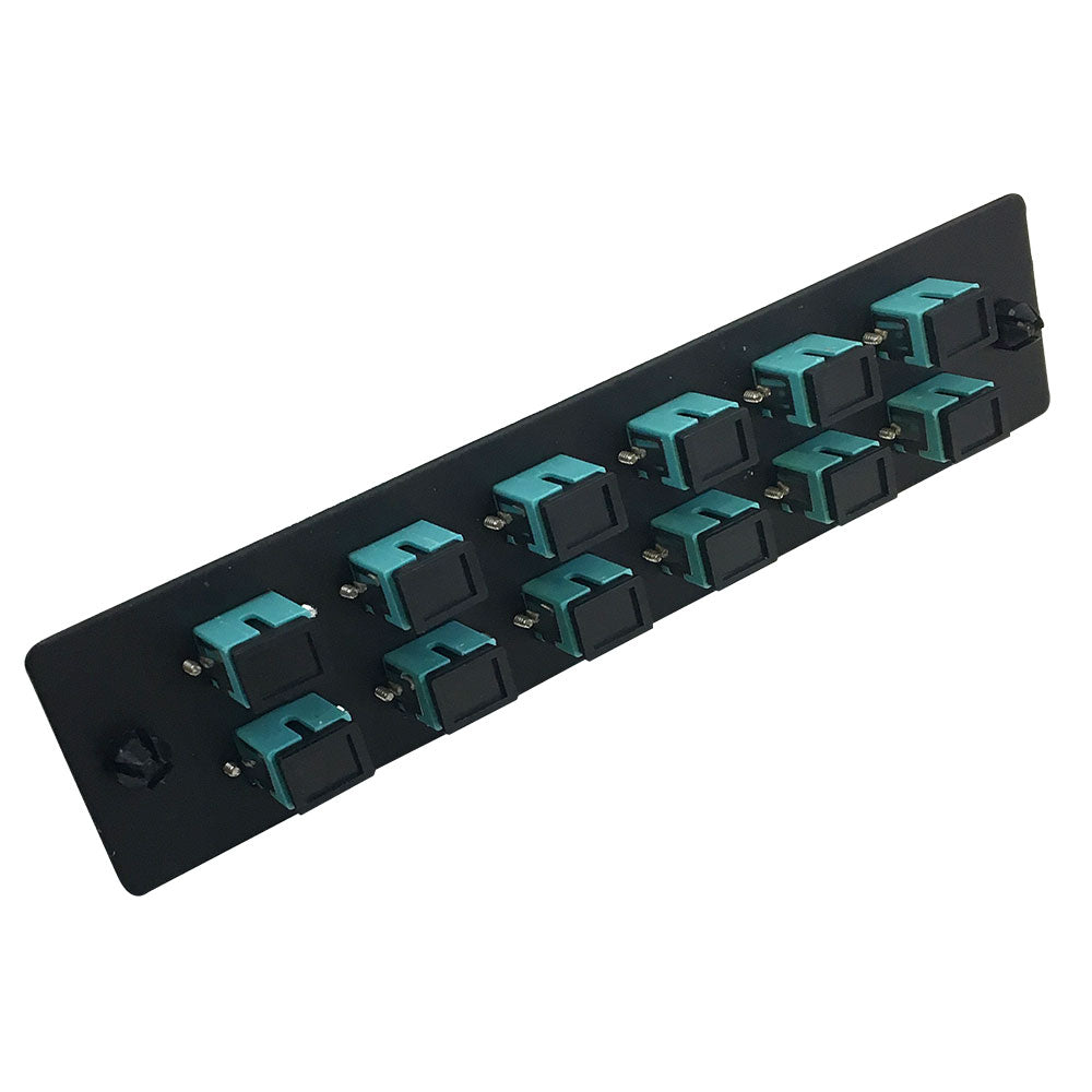 Loaded Adapter Panel with 12x Simplex SC/PC Multimode 10G (Non-LGX) - Black