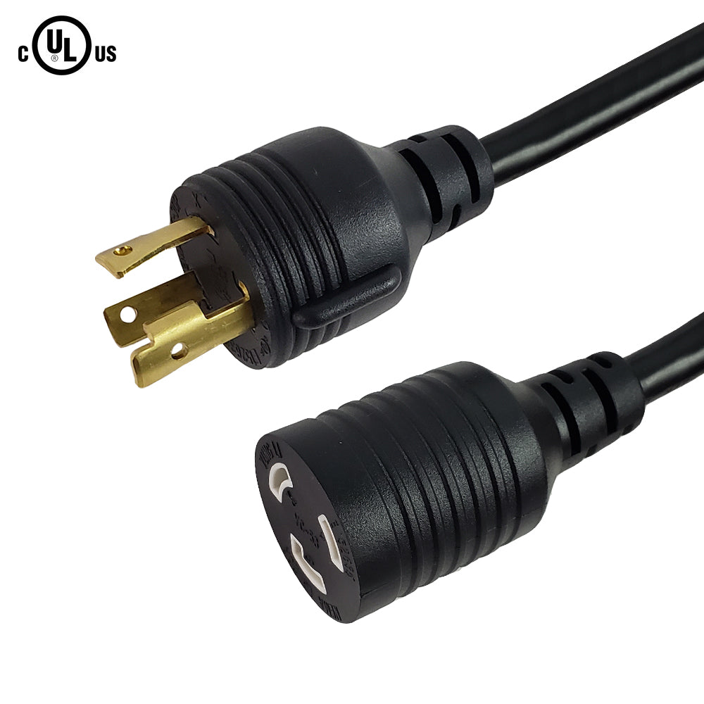 1ft NEMA L6-30P to NEMA L6-20R Power Cable - 12AWG - SJT Jacket (250V