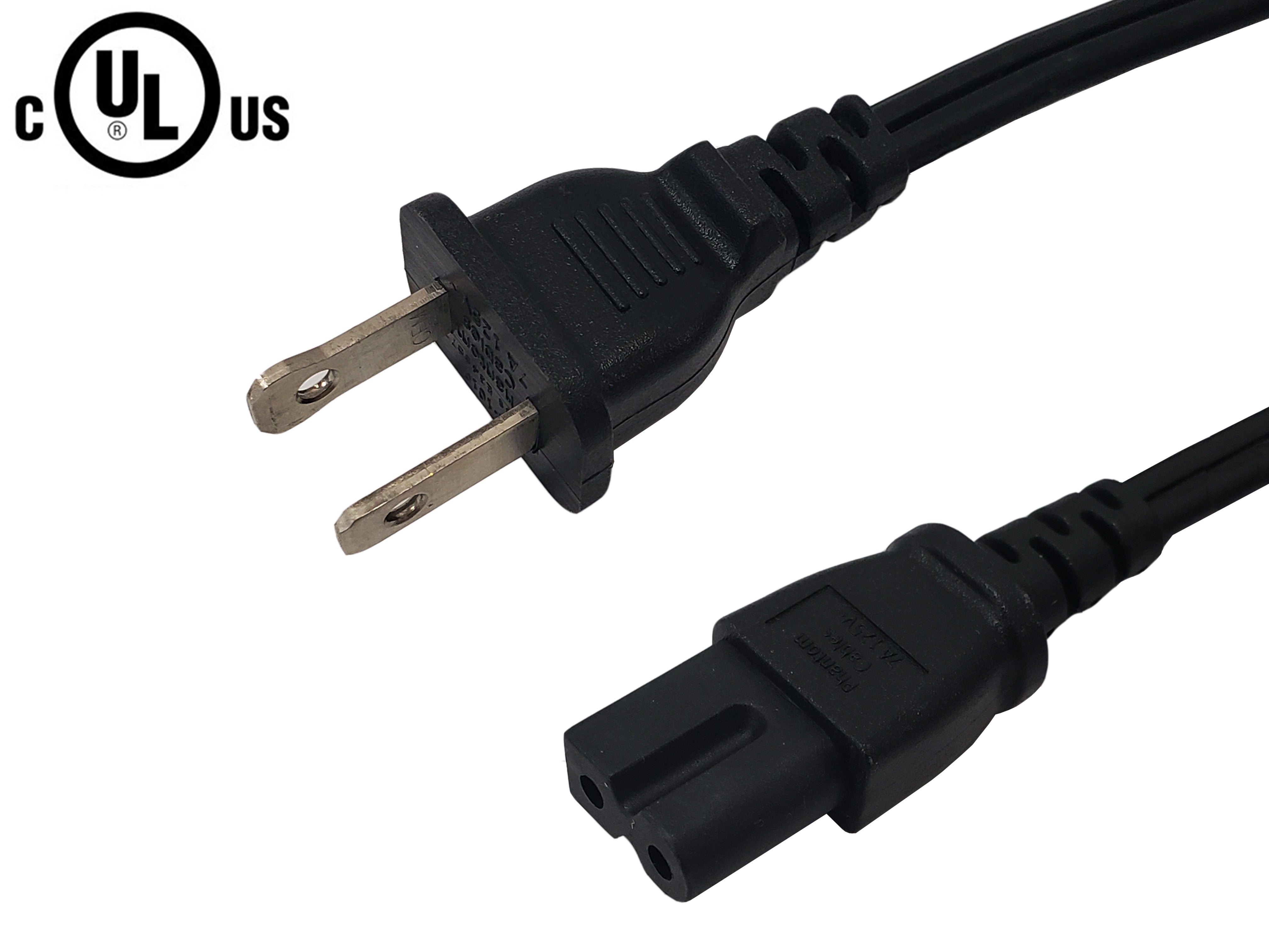 NEMA 1-15P to IEC C7 Polarized Power Cable - 18AWG - SPT-2