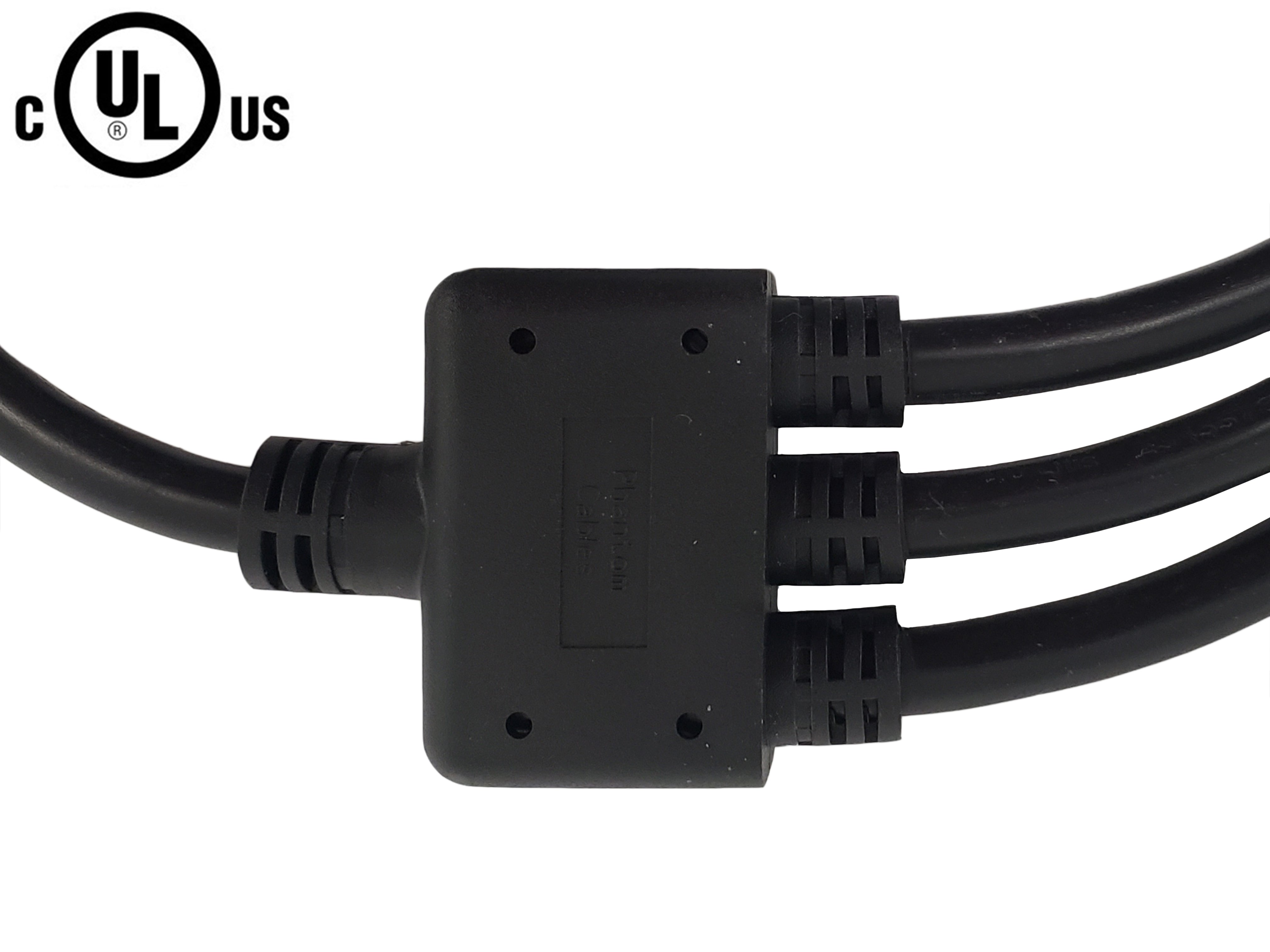 NEMA 5-15P to 3x NEMA 5-15R Power Splitter Cable - SJT