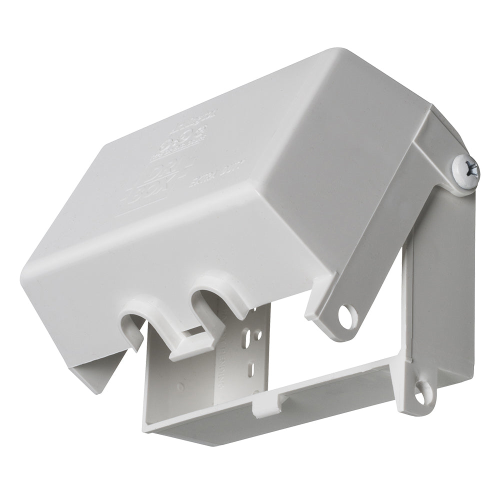Outdoor Weather Proof Outlet Box, Single Gang - Horizontal - White Weather proof floor outlet