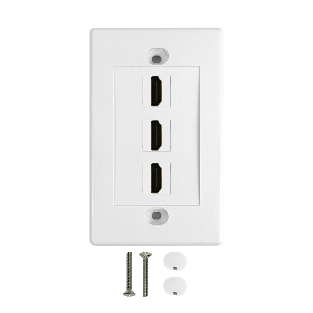3Port HDMI Wall Plate Kit White
