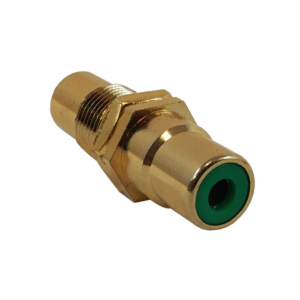 RCA Female to Female Bulkhead, Gold Plated - Green