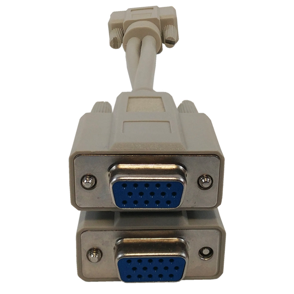 8 inch VGA Splitter Cable HD15 Male to 2x HD15 Female