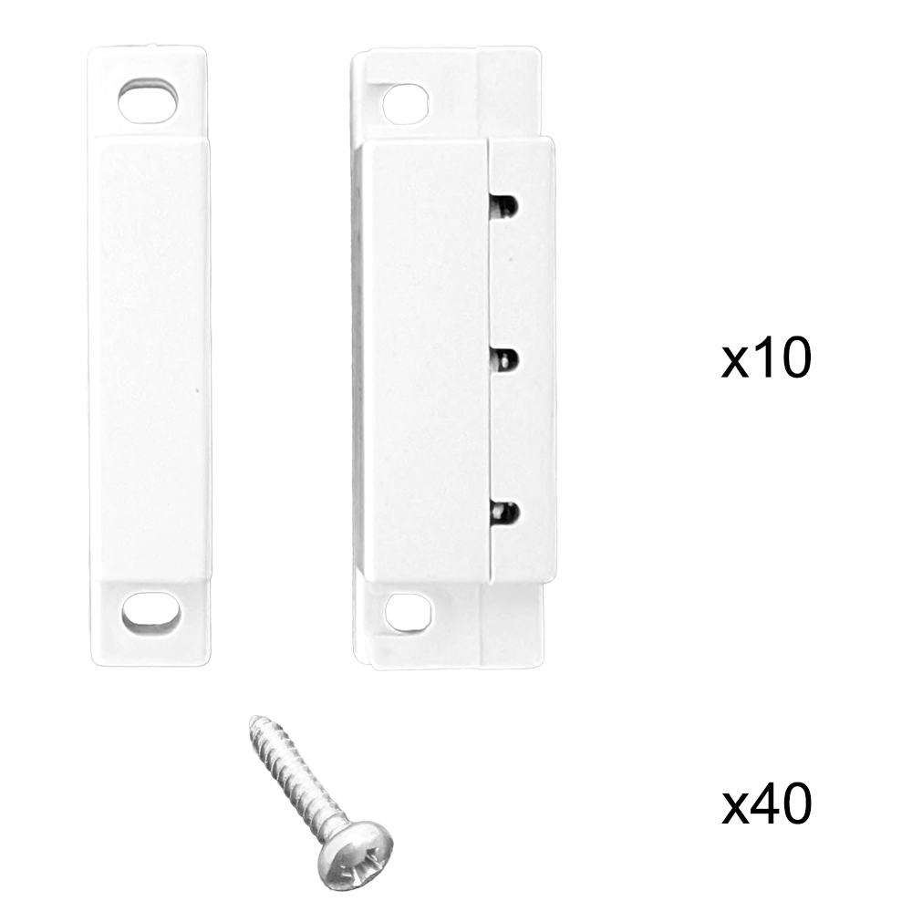 Surface Mount Magnetic Contact Sensor with Screw Terminal for Alarm Systems SPDT - White (Pack of 10)