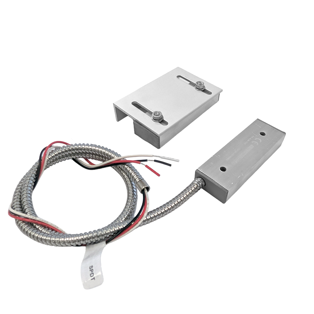 Armored Surface Mount Magnetic Contact Sensor with Bracket for Alarm Systems - SPDT