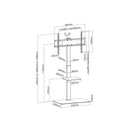 TV Stand with Shelf - Adjustable Height - Fits Sizes 37-70 inches, Maximum VESA 600x400