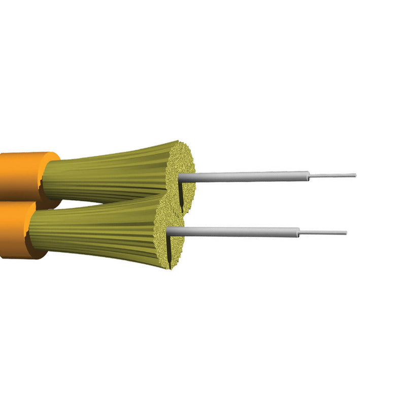 Plus Corning OM1 Multimode Duplex 62.5 Micron Fiber Zip Cord 3Mm Jacket Lszh/OFNR - Orange Per Meter