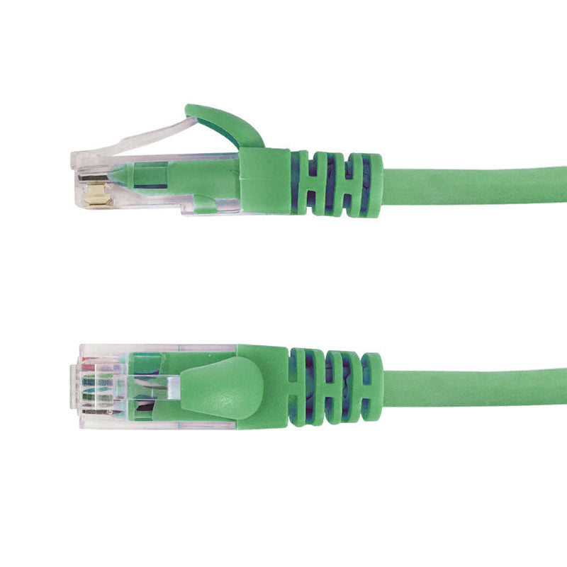 RJ45 Cat6a UTP 10GB Molded Patch Cable - Premium Fluke® Patch Cable Certified - CMR Riser Rated - Green