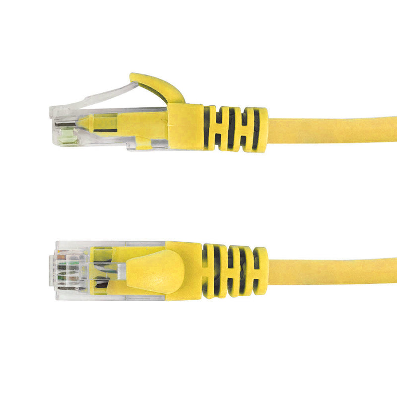 RJ45 Cat6a UTP 10GB Molded Patch Cable - Premium Fluke® Patch Cable Certified - CMR Riser Rated - Yellow