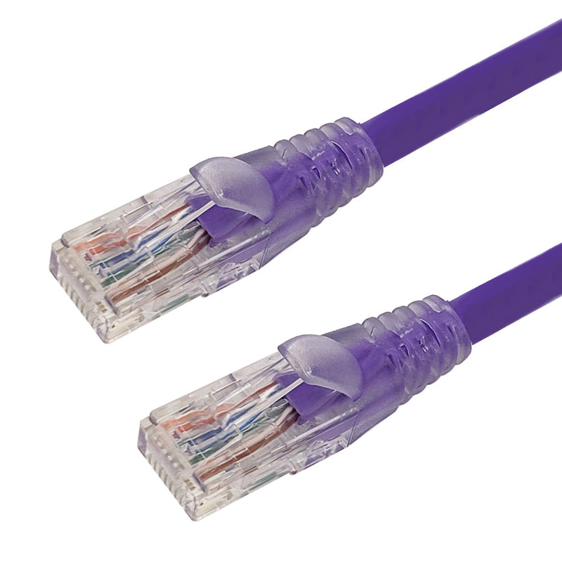 RJ45 Cat6 550MHz Clear Molded Boot Patch Cable - Purple