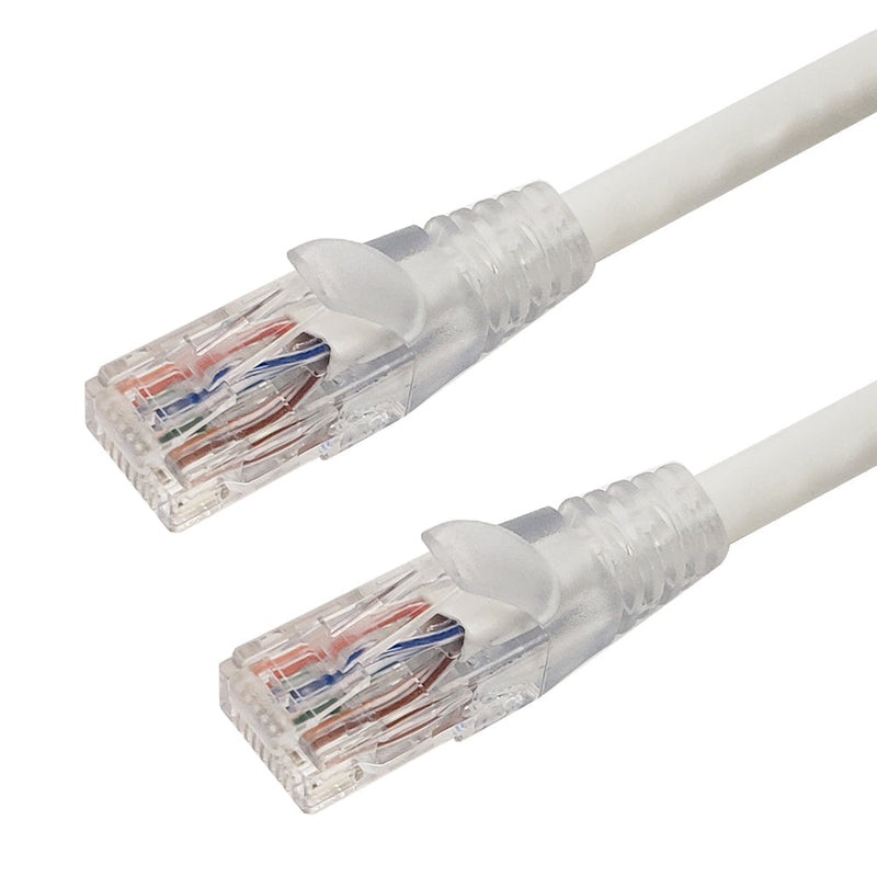 RJ45 Cat6 550MHz Clear Molded Boot Patch Cable - White