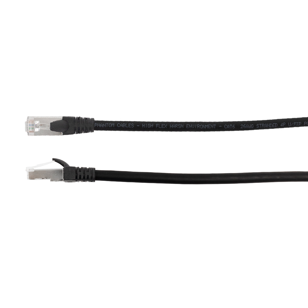 Premium Phantom Cables RJ45 to RJ45 CAT6E U/FTP Heavy Duty Pro-AV Cable - Black