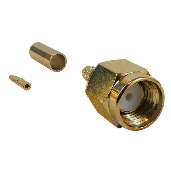 SMA Male Crimp Connector for RG174 (LMR-100) 50 Ohm - Gold