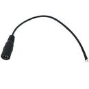 DC Power Connector Female 2.1mm x 5.5mm 8 inch Pigtail, 22AWG