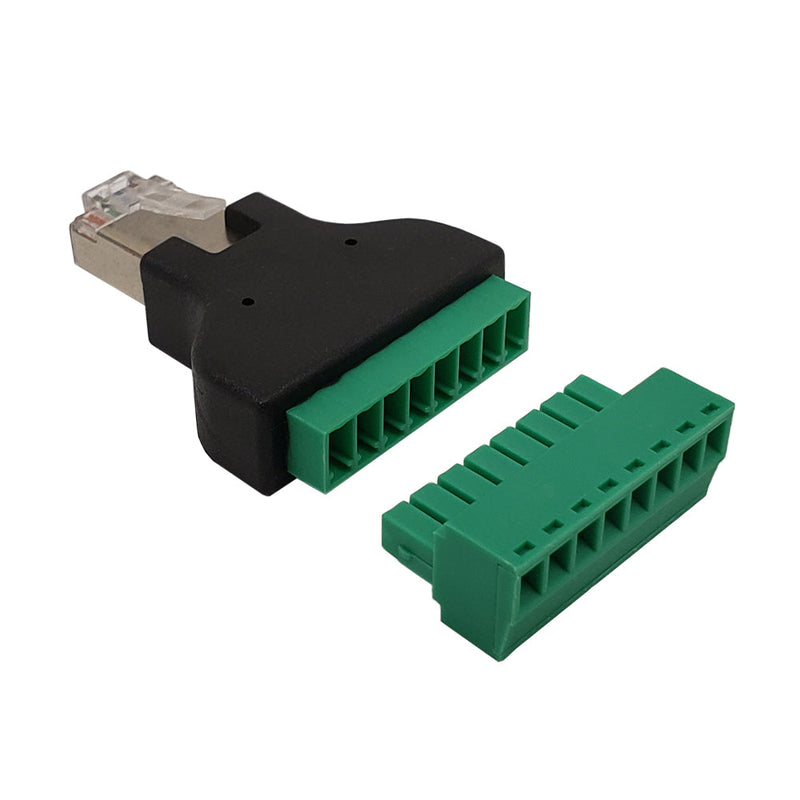 RJ45 Male Plug to 8x Screw Terminal