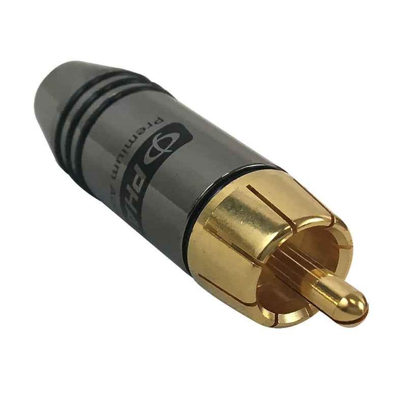 Premium RCA Male Solder Connector (6.5mm ID) - Black