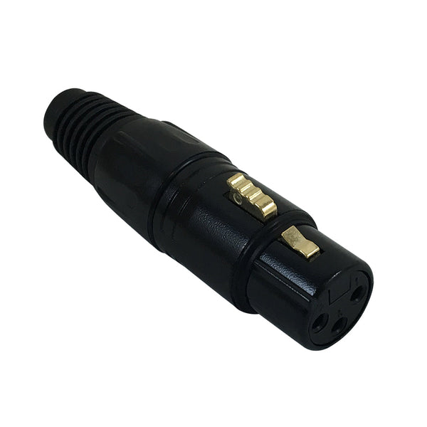 XLR Female Solder Connector, Gold Plated - Black