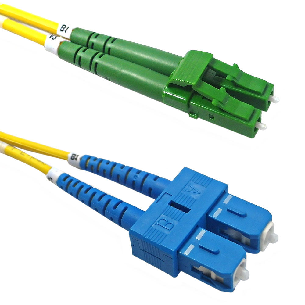 OS2 Singlemode Duplex LC/APC to SC 9 Micron - Fiber Optic Patch Cable -  LSZH/OFNR