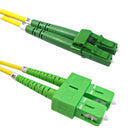 OS2 Singlemode Duplex LC/APC to SC/APC 9 Micron - Fiber Optic Patch Cable -  LSZH/OFNR