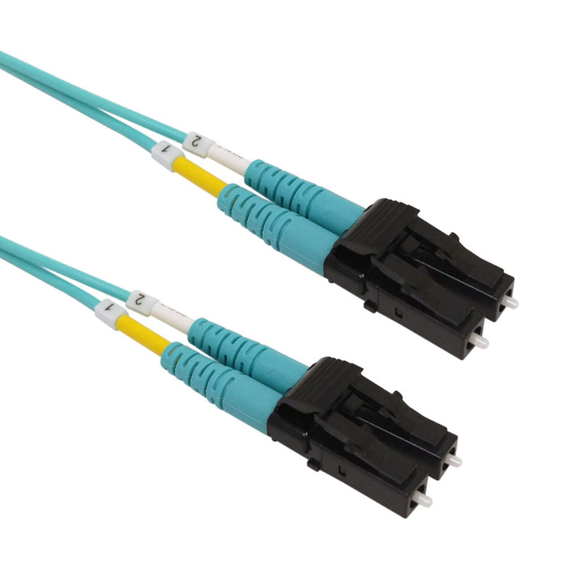 OM3 Multimode Duplex LC/LC Short Boot - Fiber Optic Patch Cable - 1.6mm Jacket - OFNP Plenum