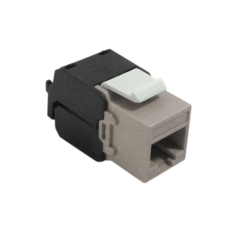 RJ45 Cat6a Slim Profile 180 Degree Jack, 110 Punch-Down Style or Tool-Less