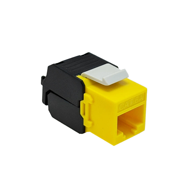 RJ45 Cat6a Slim Profile 180 Degree Jack, 110 Punch-Down Style or Tool-Less