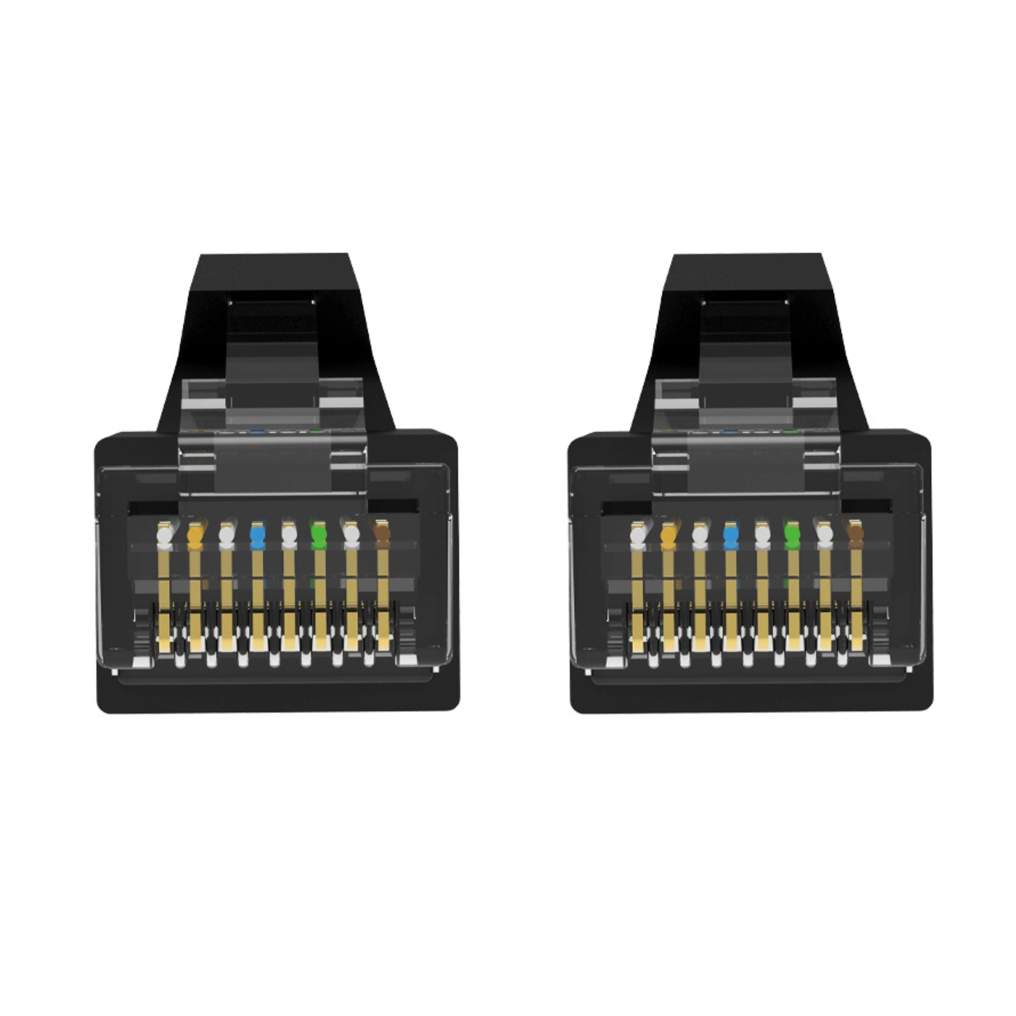 M12 8-pin RJ45 Male Straight to RJ45 Male Straight 1OG CAT6A Drag Chain Cable Assemblies SF/UTP PUR