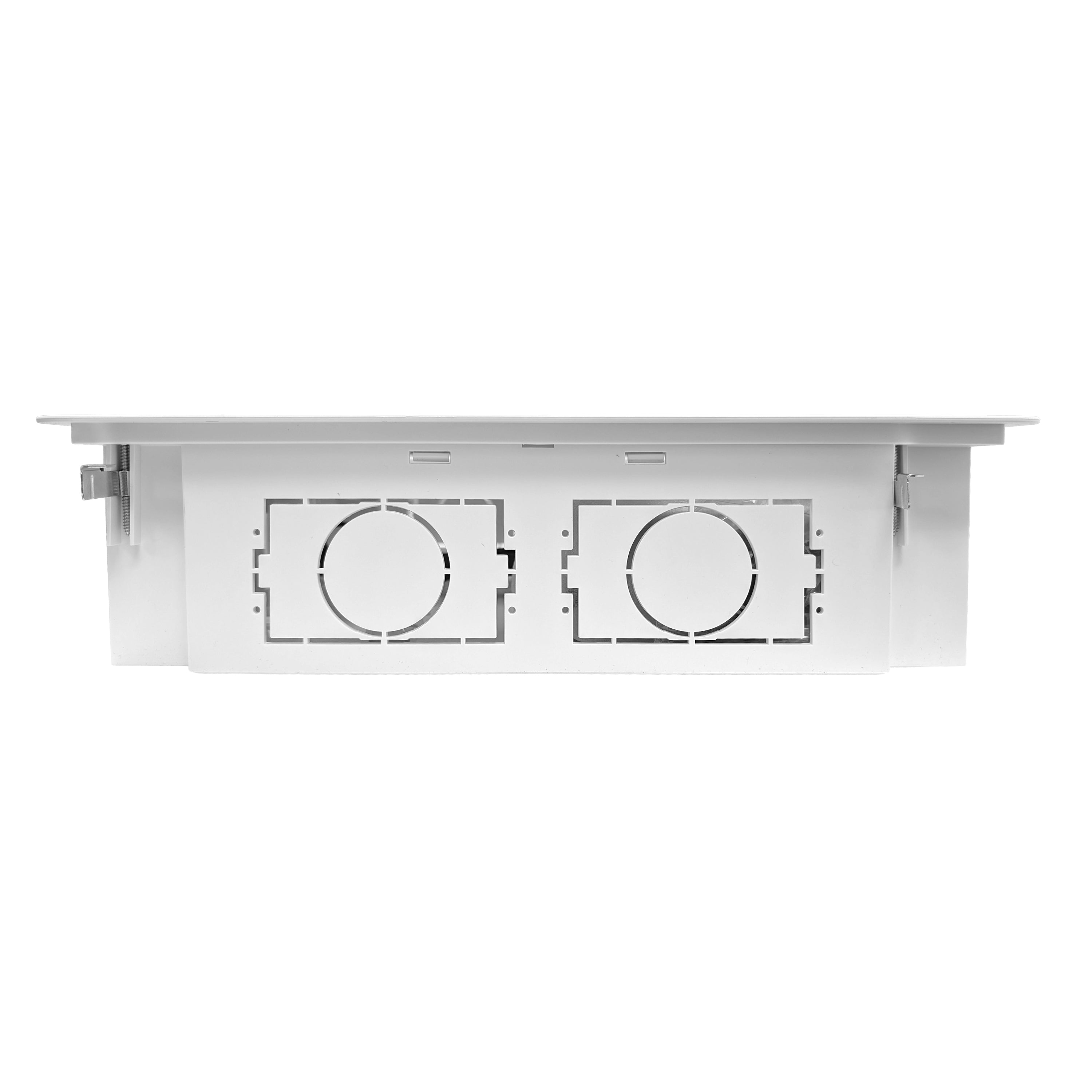 In-wall Media Enclosure Box with Cover 19.7" x 15.2" x 3.9" - Two Device Holders - White