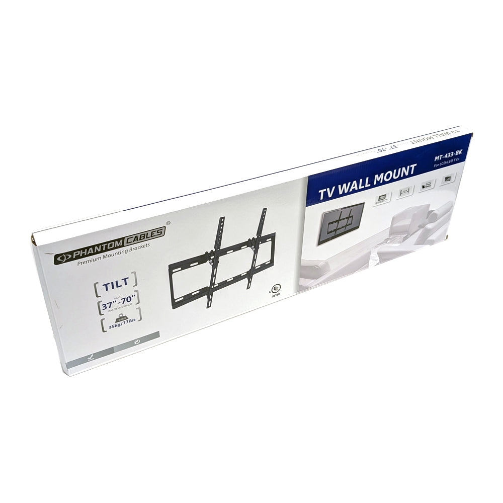 Tilting Mount TV Wall Mount Bracket for Flat and Curved LCD/LEDs - Fits Sizes 37-70 inches - Maximum VESA 600x400