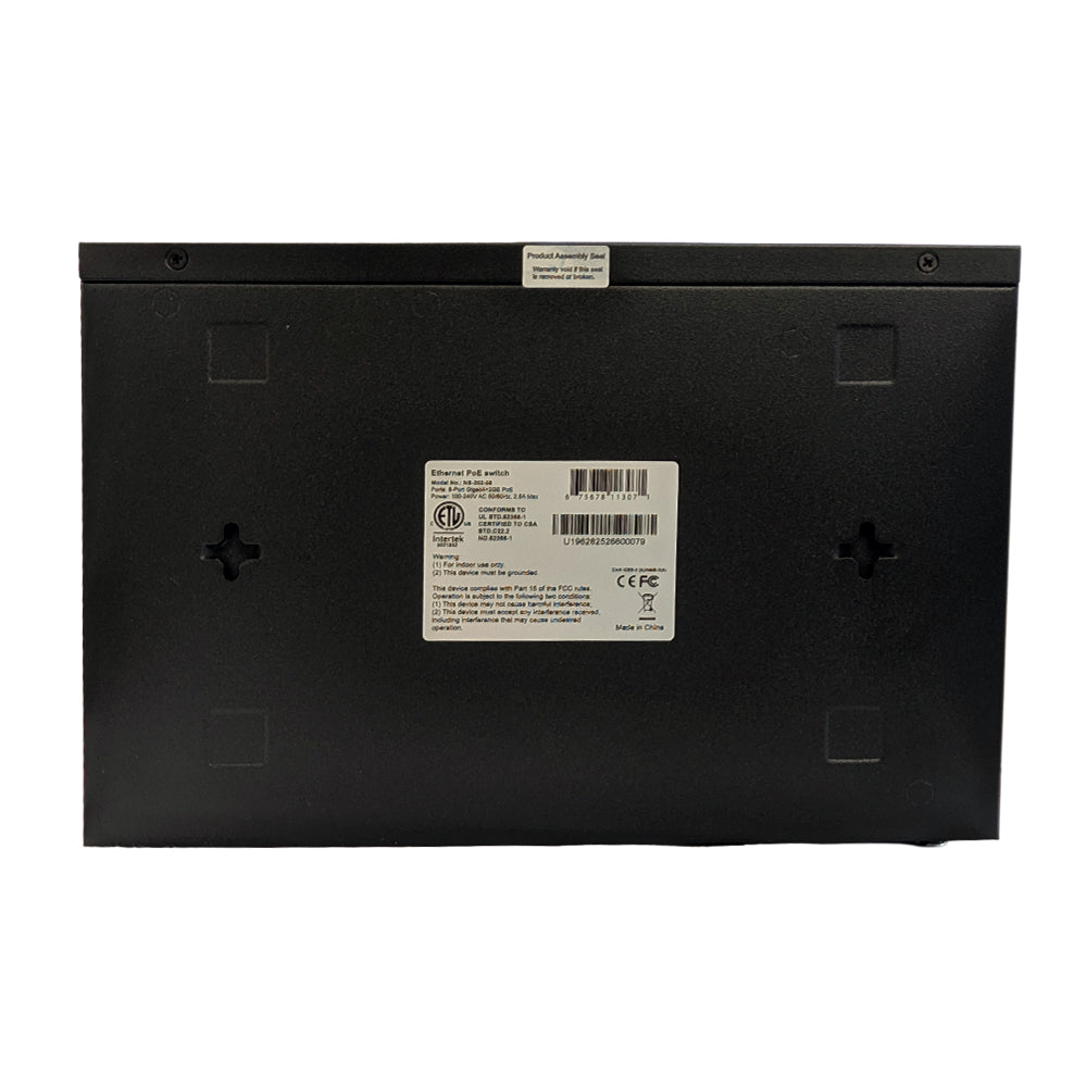 8-Port Gigabit PoE+ Unmanaged 1U Switch + 2-Port RJ45 60W