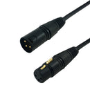 XLR 3-pin Male to XLR 3-pin Female Balanced Cable - Black