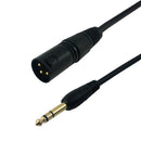 XLR 3-pin Male to 1/4 Inch TRS Male Balanced Cable