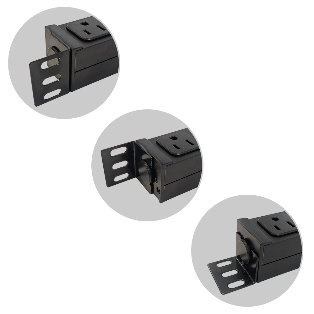 24 Outlet 48 inch Surge Protector 2100J - 6ft Cord 45 Degree Angle Plug, Metal - Black