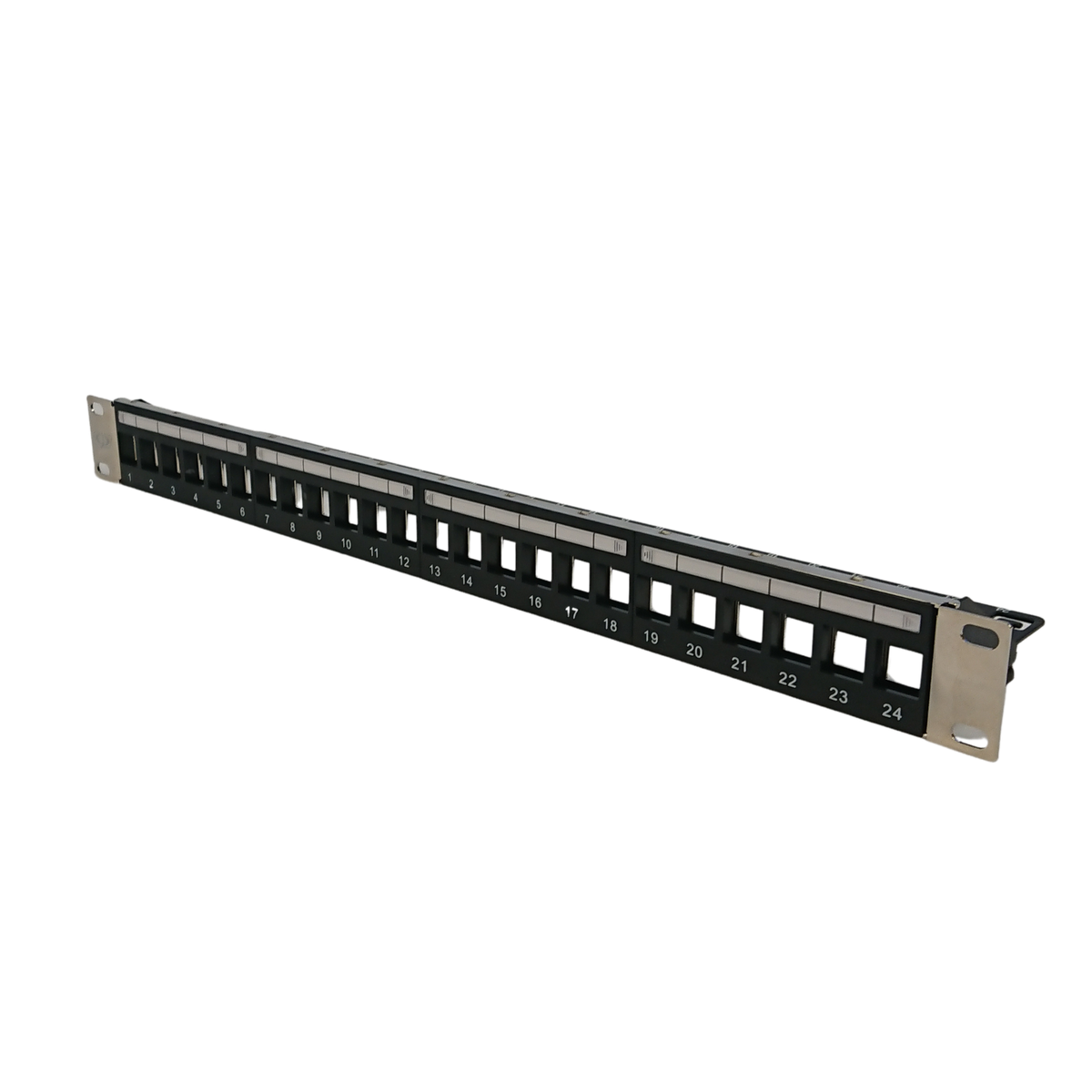 1U 24-port Keystone Patch Panel - 19 inch Rack Mount - Cable Manager - Shielded - Unloaded
